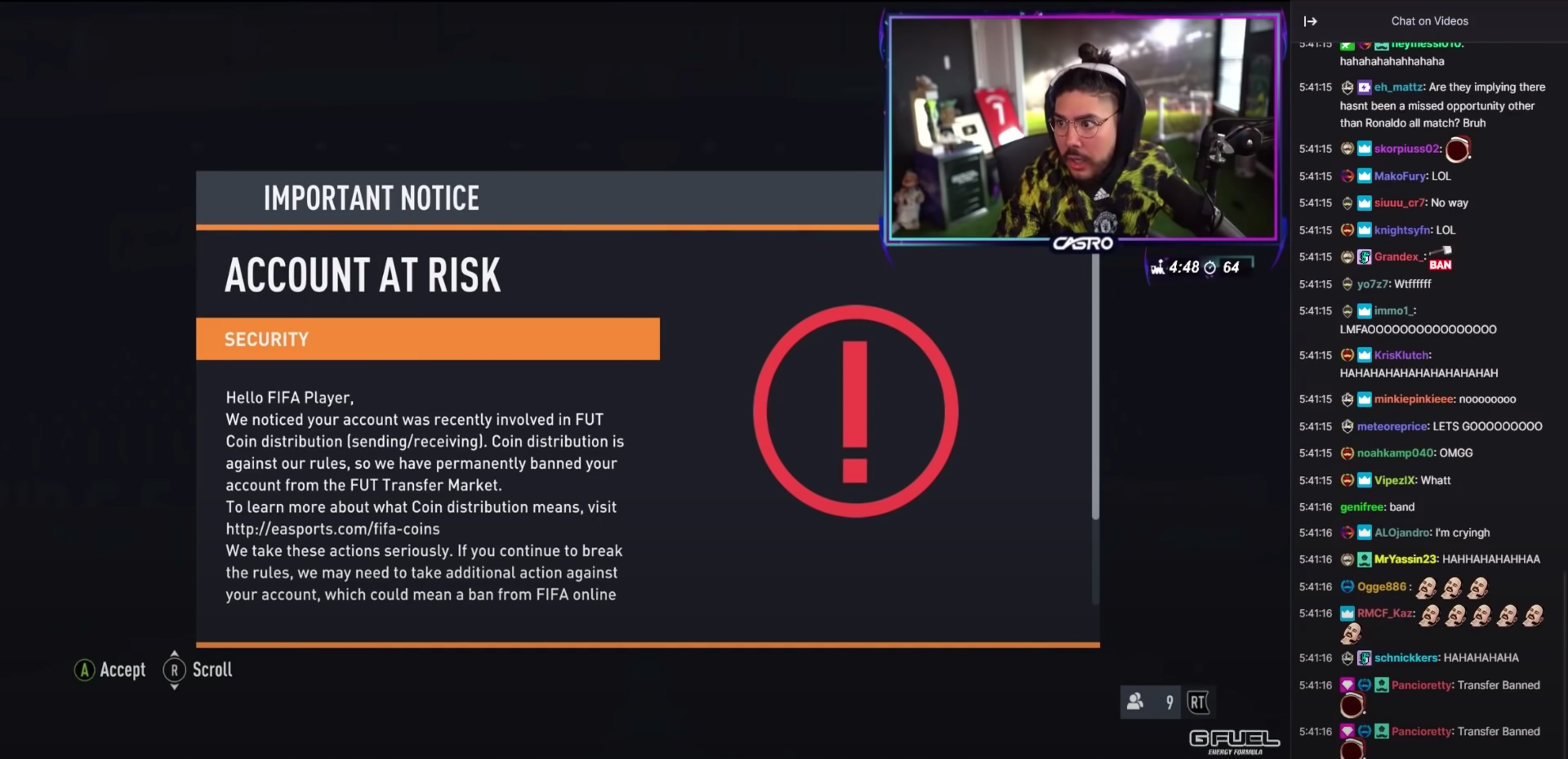 Castro1021 Reacts to Being Banned from FUT Trade Market